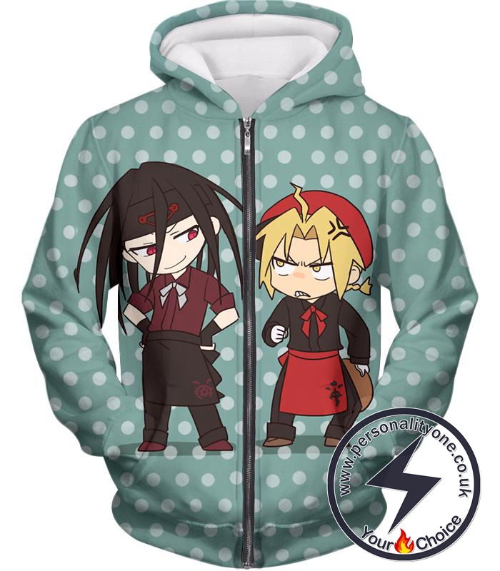 Fullmetal Alchemist Fullmetal Alchemist Super Cute Anime Illustrations Envy x Edward Awesome Zip Up Hoodie